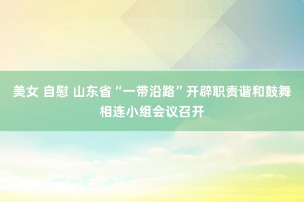 美女 自慰 山东省“一带沿路”开辟职责谐和鼓舞相连小组会议召开