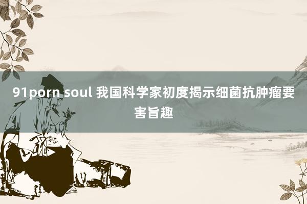 91porn soul 我国科学家初度揭示细菌抗肿瘤要害旨趣